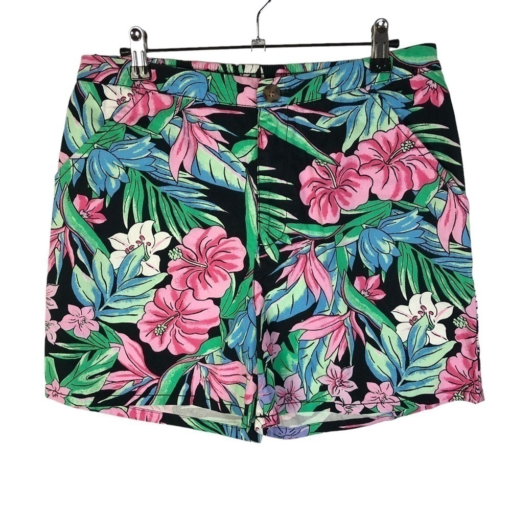 Wild Fable Black Pink & Green Tropical Floral Shorts S